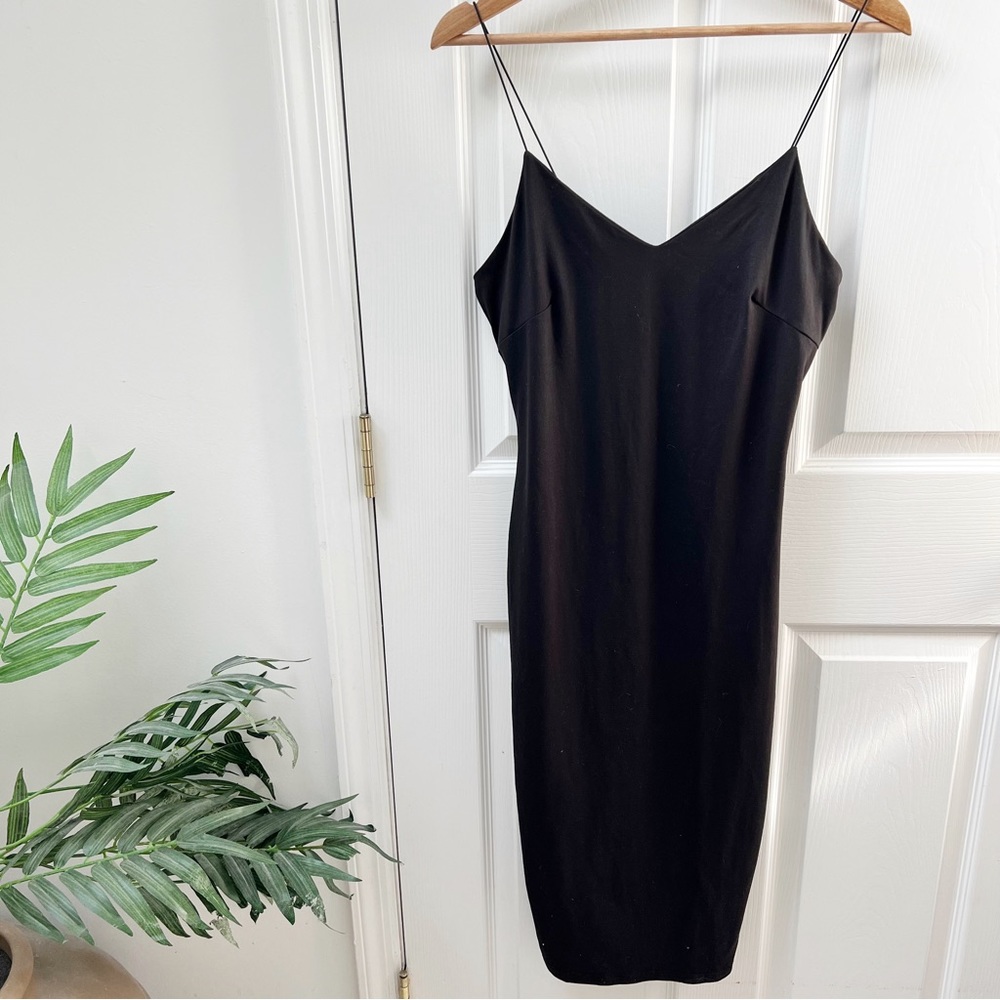 The Vintage Shop Fitted Slip Dress in Black